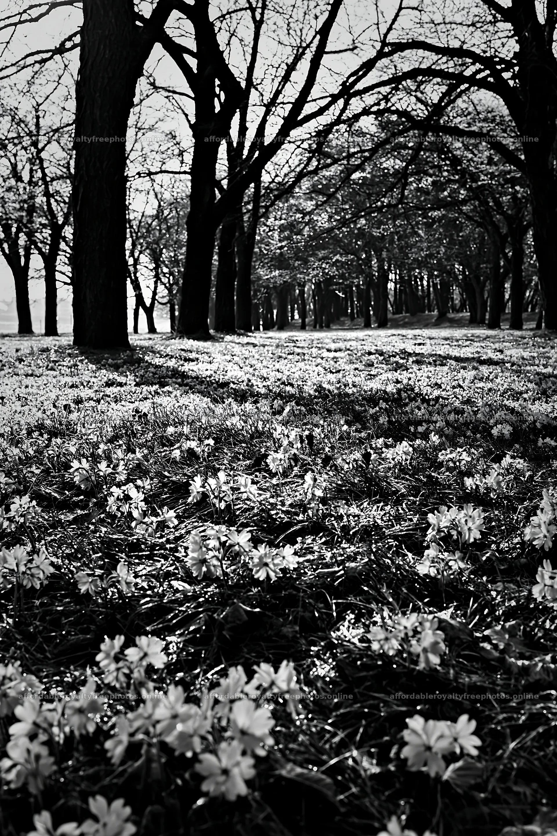 Seaside orchard meadow with flowers and trees – royalty-free photos 6480x9722