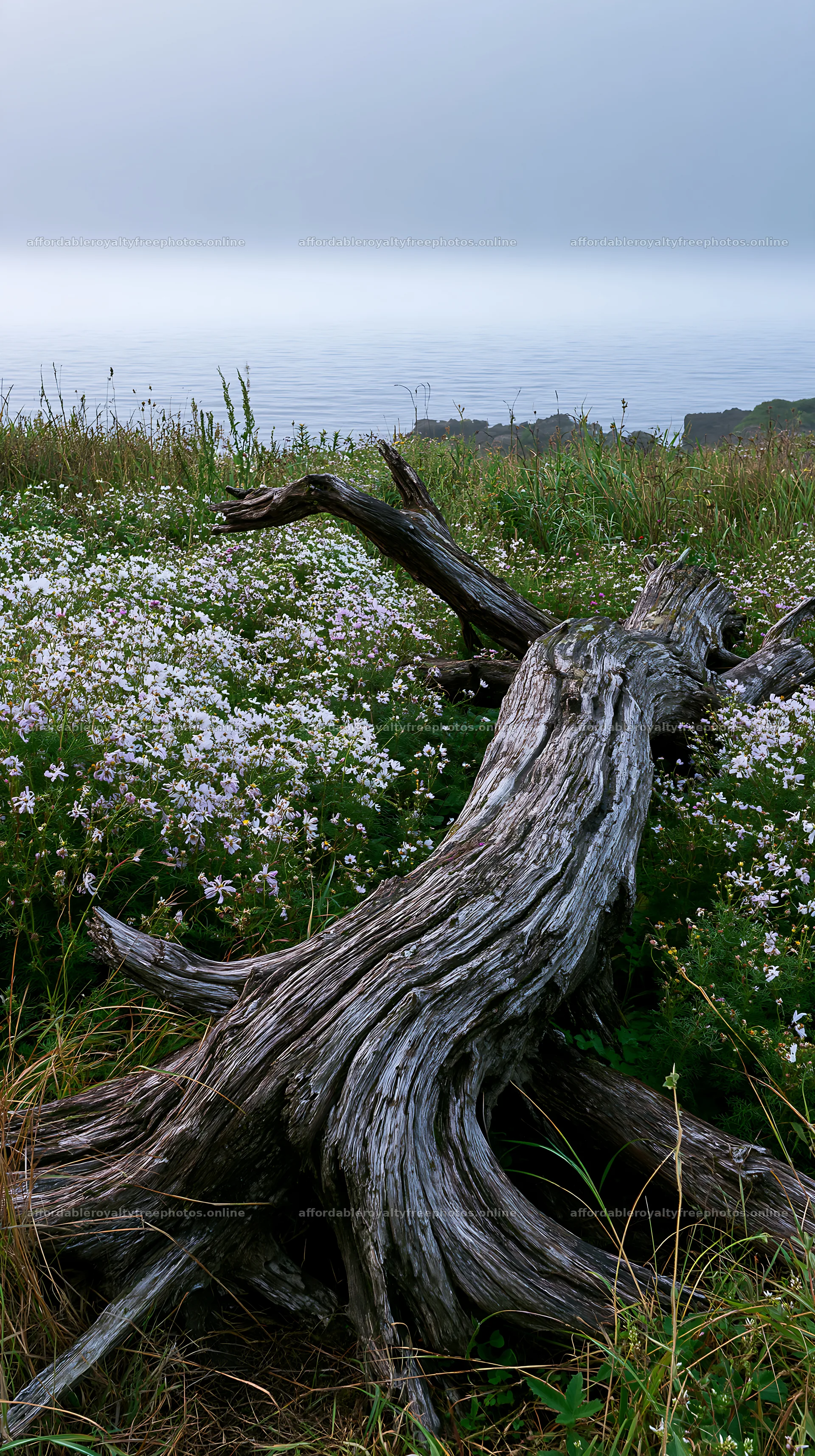 Driftwood on the coastal meadow in Nagasaki – royalty-free photos 5938x10608