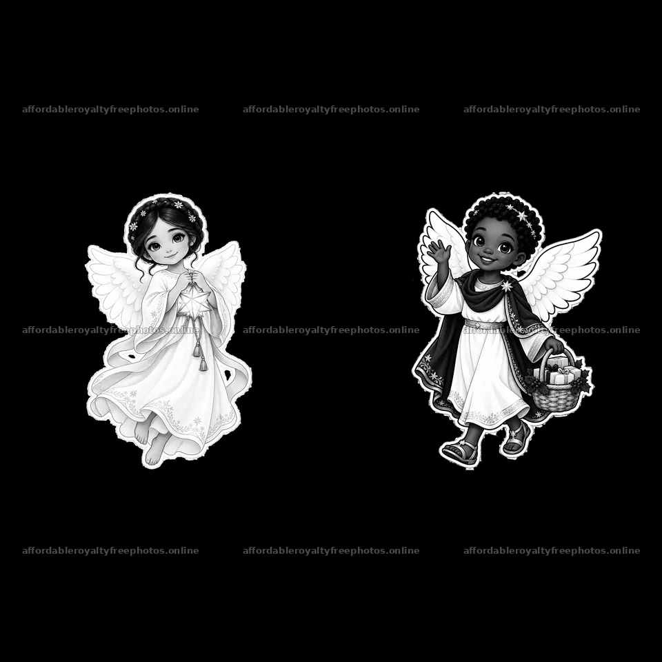 Christ Child bringing gifts with angels in traditional – royalty-free photos 7746x7746