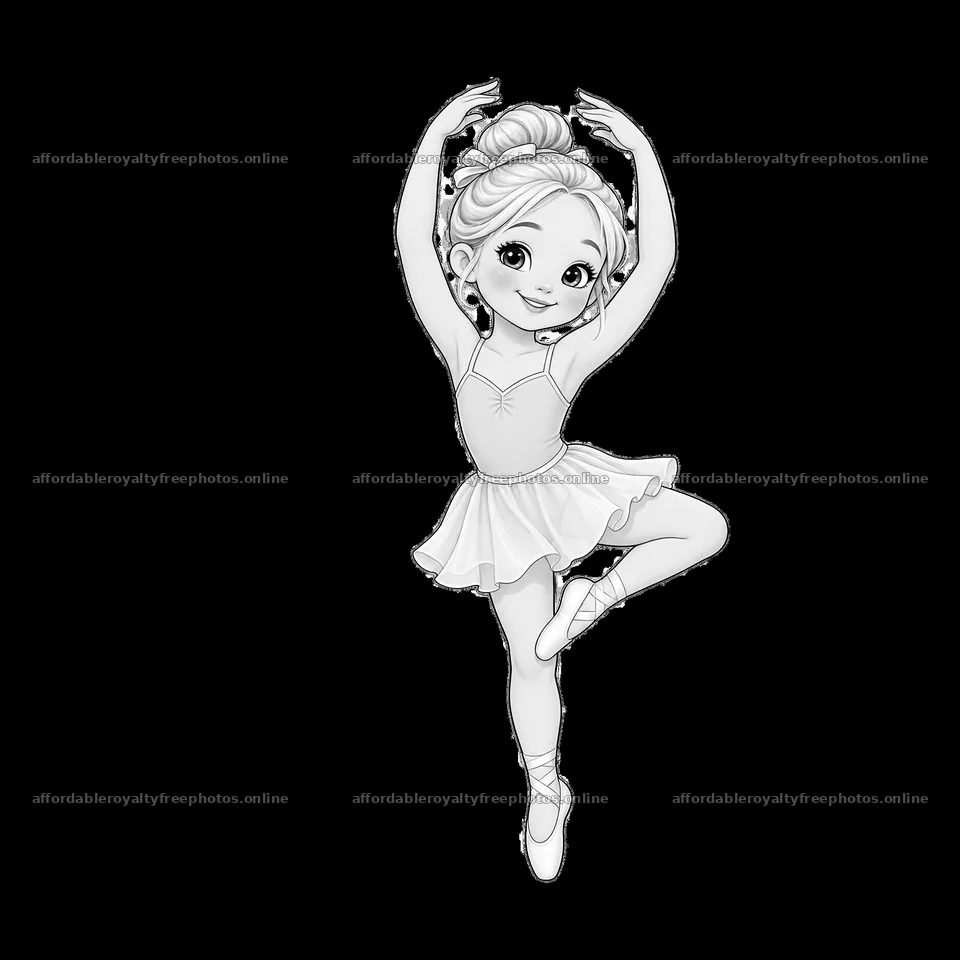 Blond child dancing ballet with joyful expression and – royalty-free photos 7746x7746