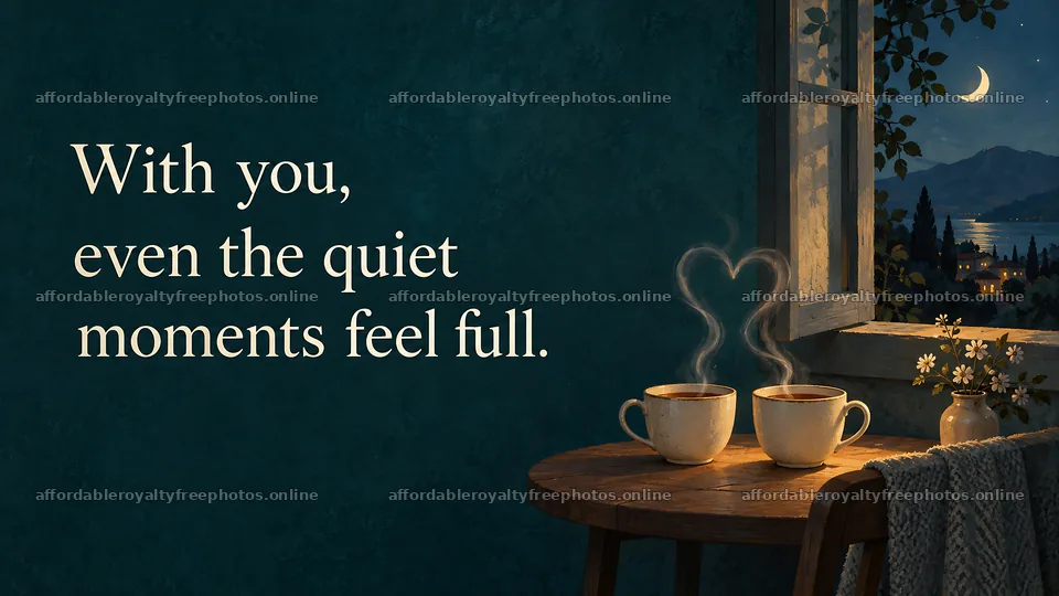 Quiet Moments Together Romantic Greeting Illustration – royalty-free photos 10324x5812