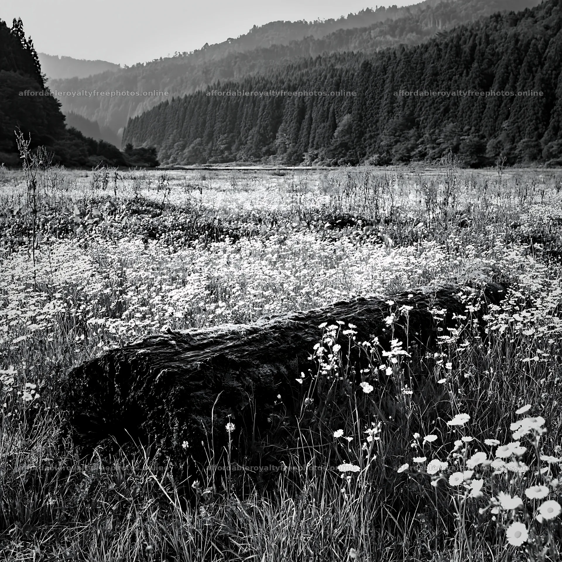 Mossy log in Gifu low carbon meadow surrounded by – royalty-free photos 7938x7938