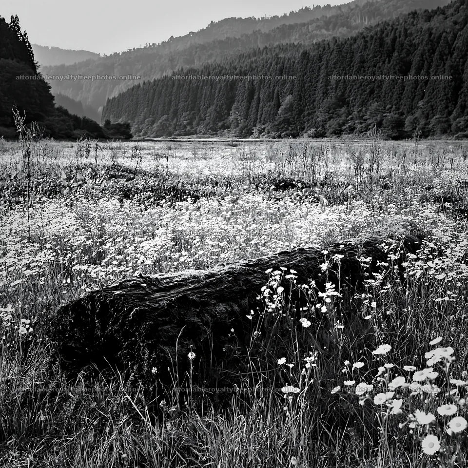 Mossy log in Gifu low carbon meadow surrounded by – royalty-free photos 7938x7938