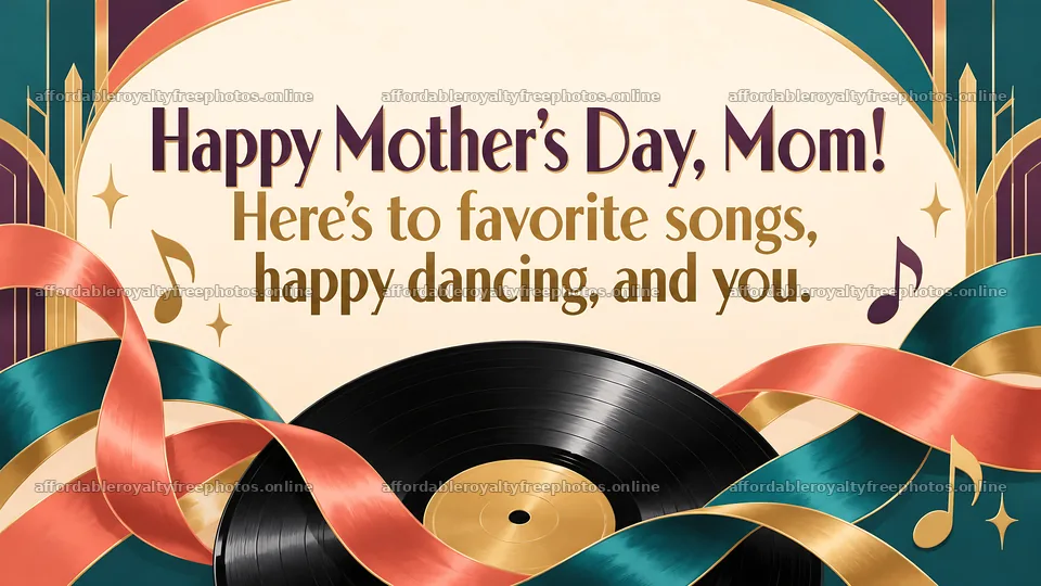 Mother's Day Music Greeting Card for Mom – royalty-free photos 10324x5812