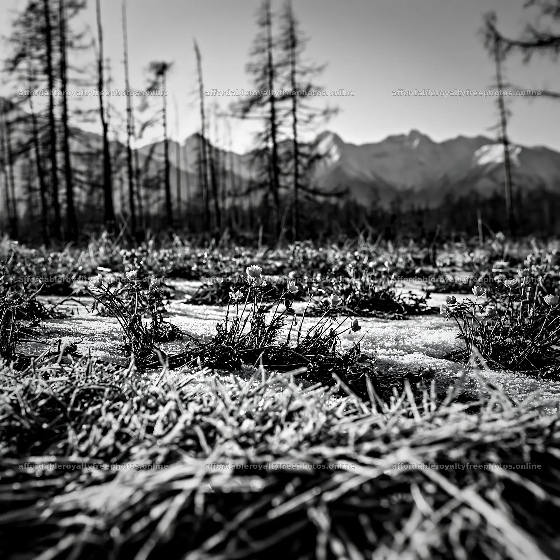 Spring snowmelt revealing meadows in Tatra mountains – royalty-free photos 7938x7938
