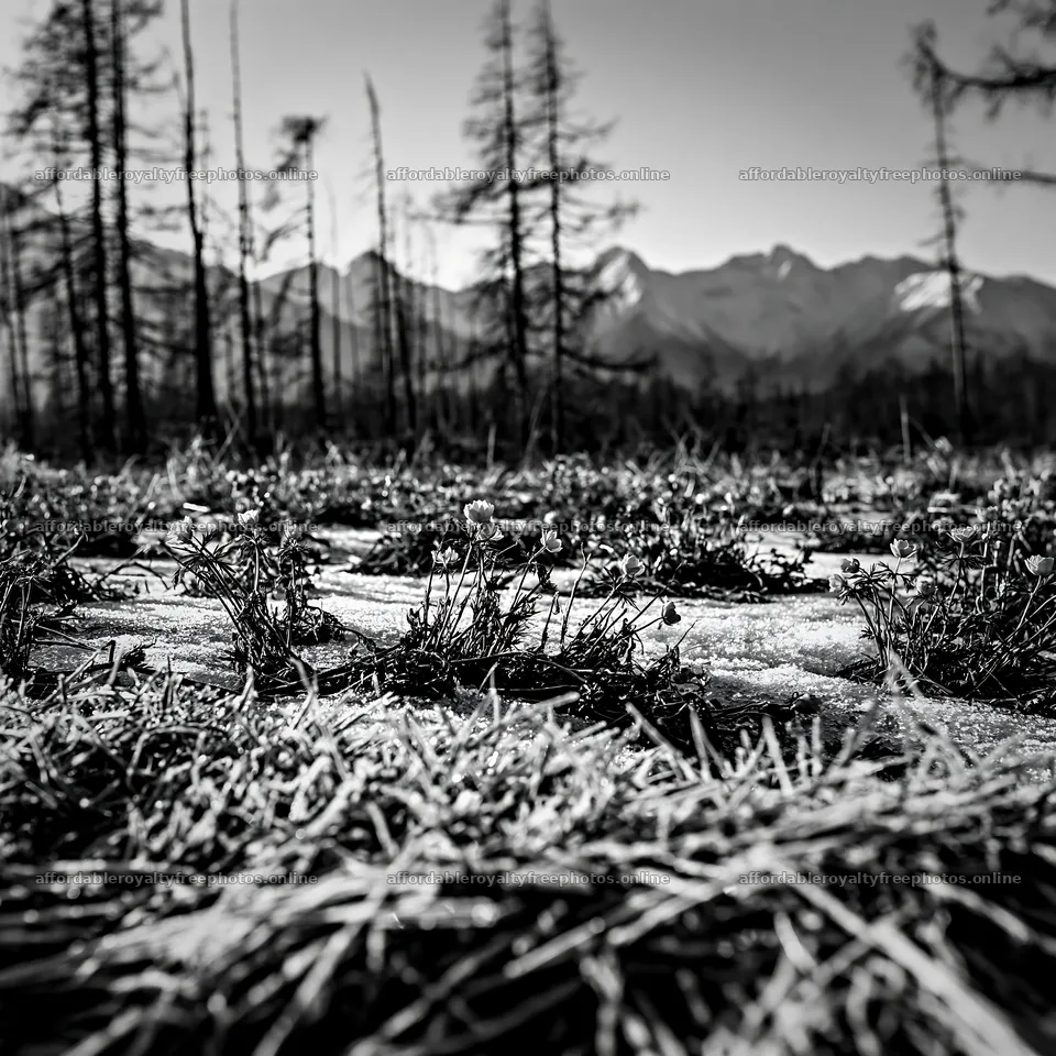 Spring snowmelt revealing meadows in Tatra mountains – royalty-free photos 7938x7938