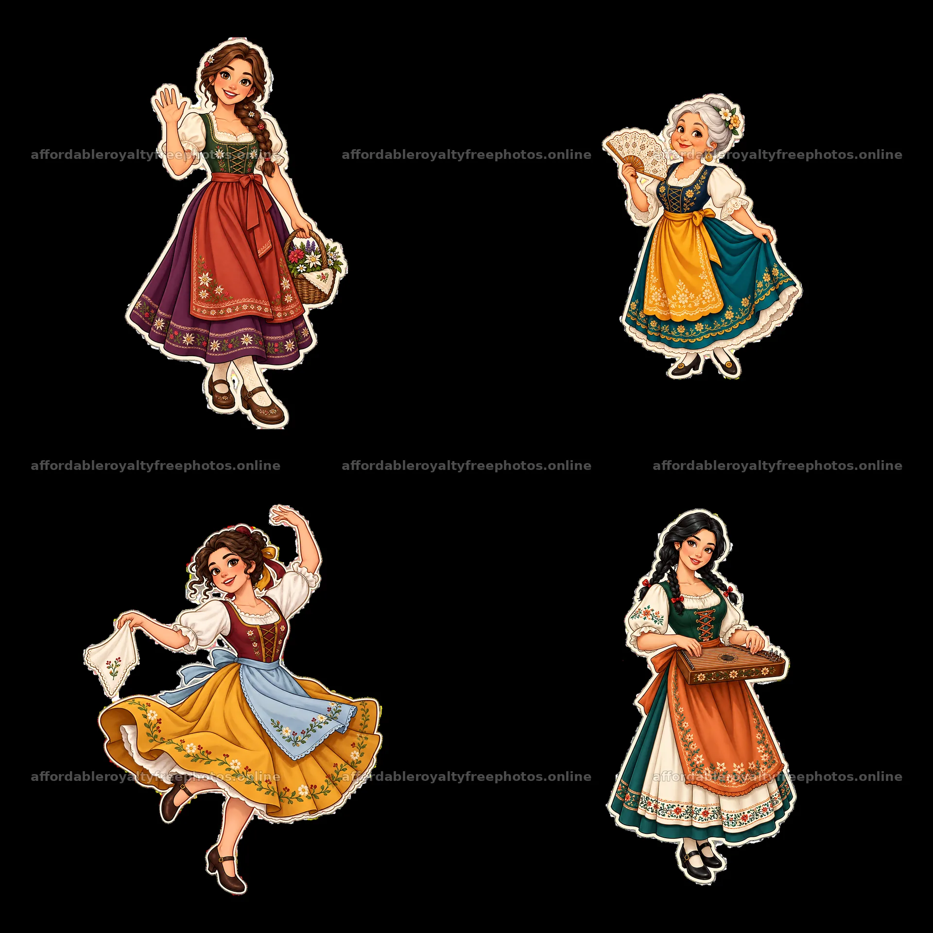 Women in traditional folk dress with accessories in a – royalty-free photos 7746x7746
