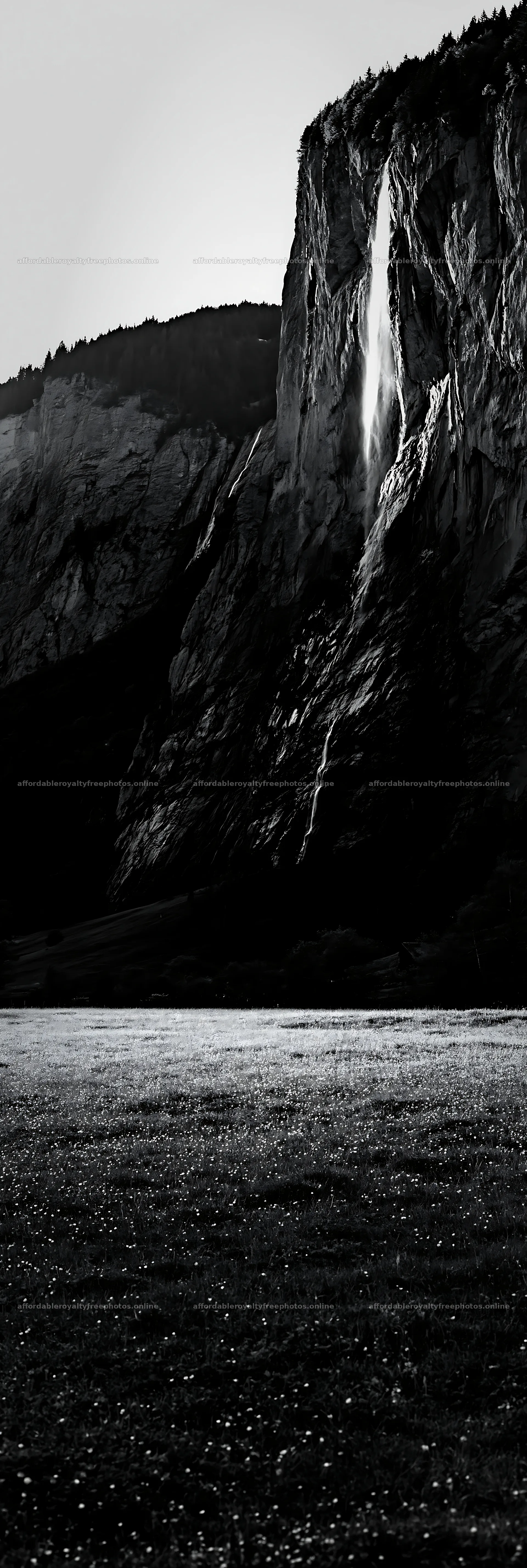 Lauterbrunnen Valley light rays on meadow and waterfall – royalty-free photos 4602x13690