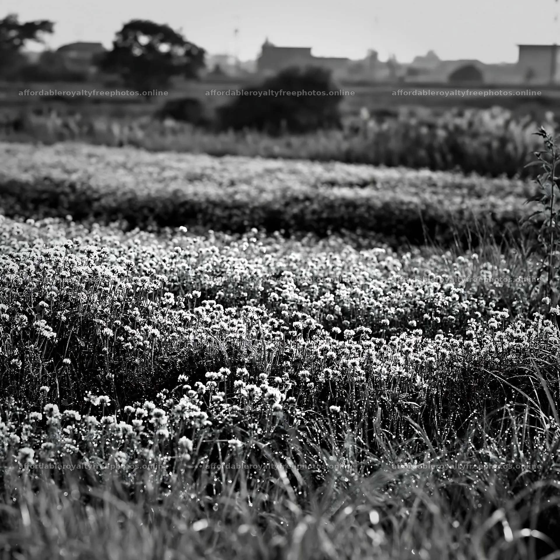 Niigata floodplain restoration meadow dew foreground – royalty-free photos 7938x7938