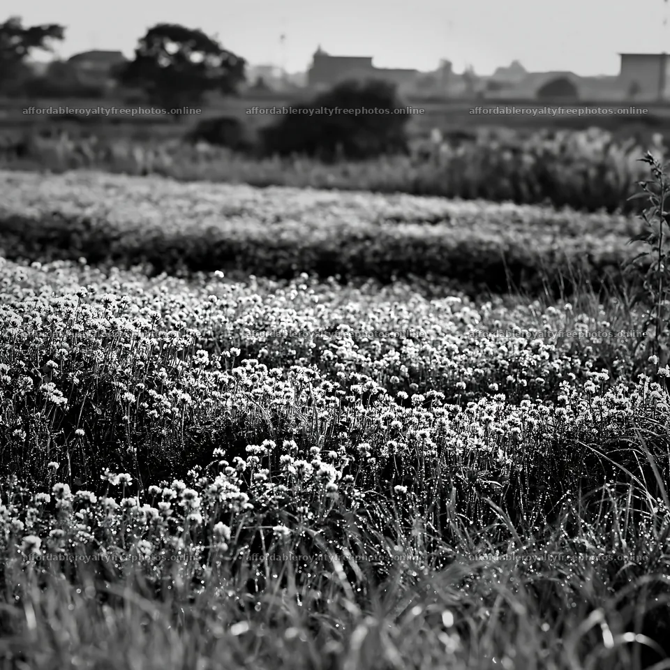 Niigata floodplain restoration meadow dew foreground – royalty-free photos 7938x7938