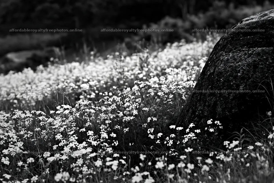 Aomori climate resilient meadow with boulder in green – royalty-free photos 9722x6480