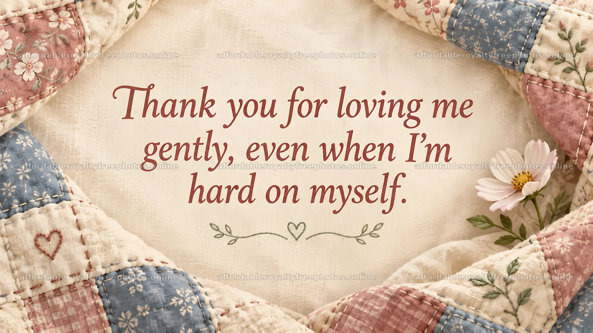 Quilted Thank You for Loving Me Greeting – royalty-free photos 10324x5812