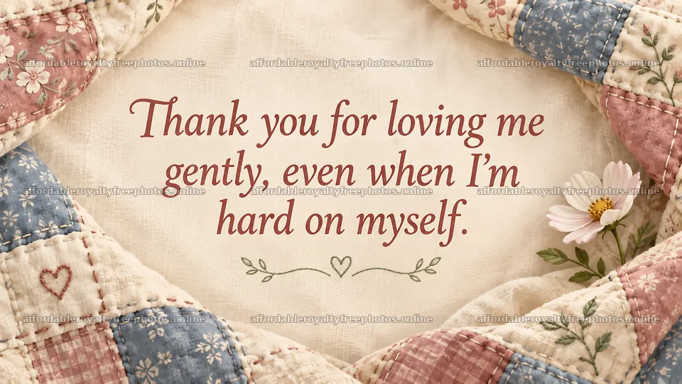 Quilted Thank You for Loving Me Greeting – royalty-free photos 10324x5812