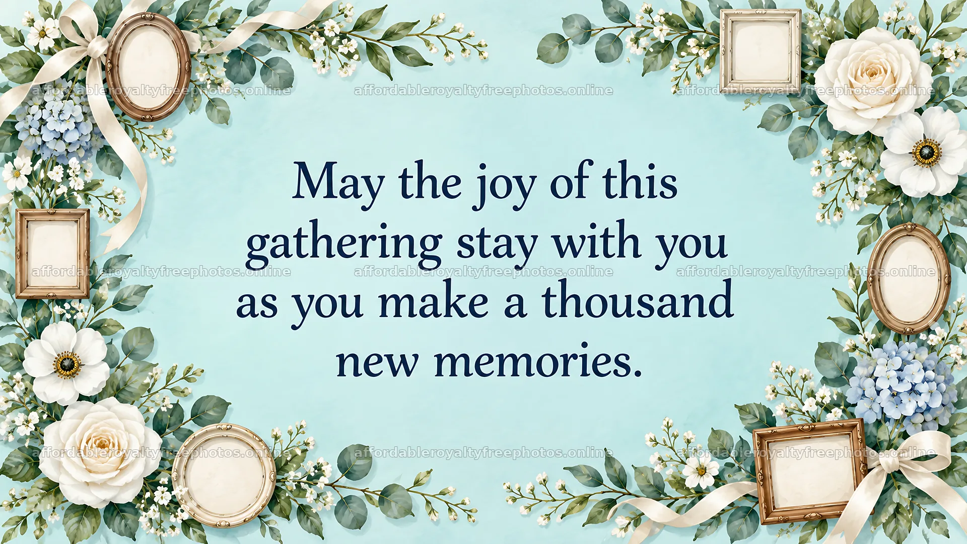 Wedding Greeting with Floral Frame and Message – royalty-free photos 10324x5812