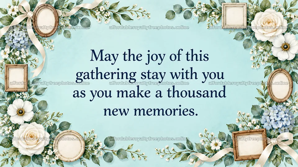 Wedding Greeting with Floral Frame and Message – royalty-free photos 10324x5812