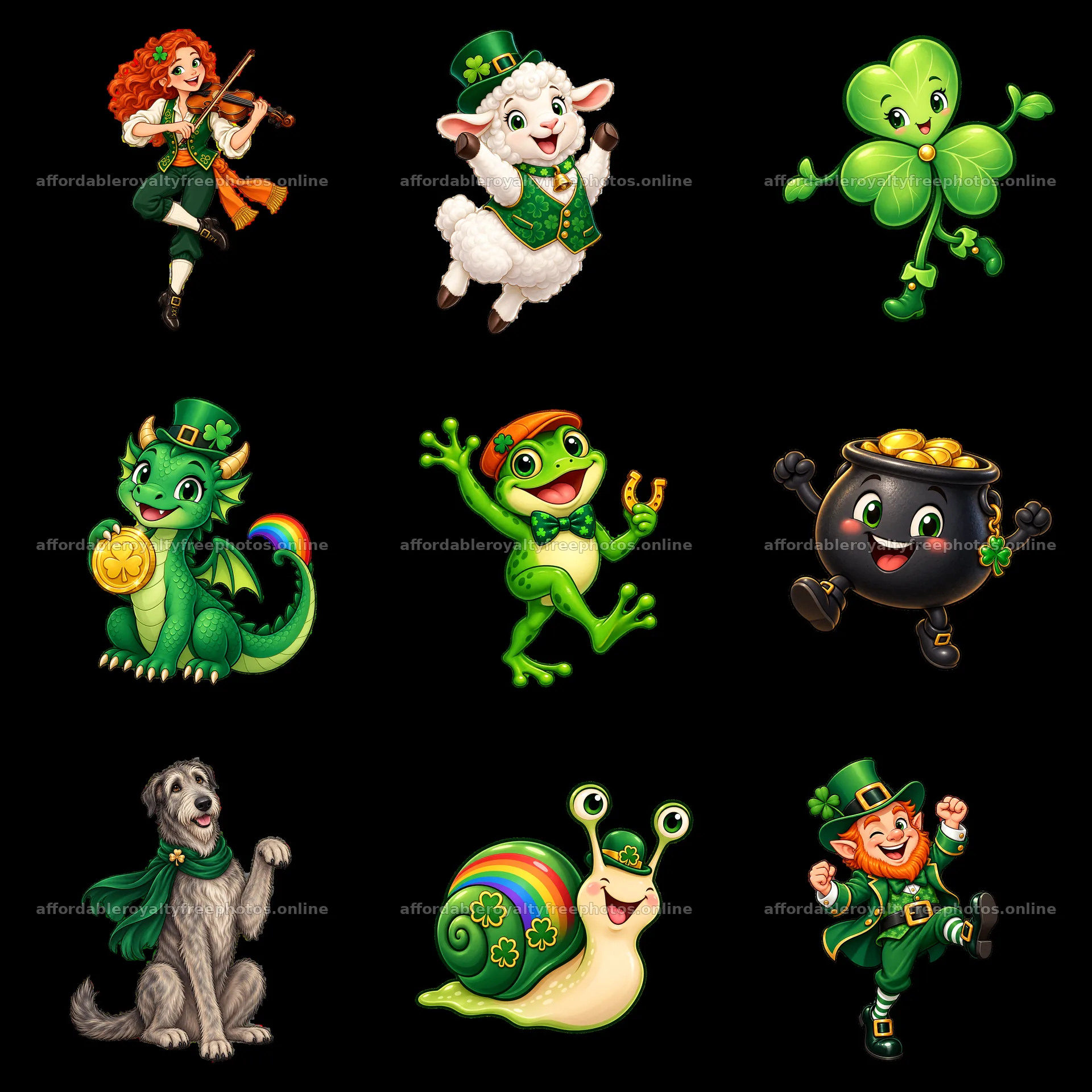 St. Patrick's Day cartoon stickers featuring diverse – royalty-free photos 7746x7746