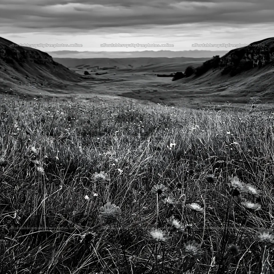 Cloudy limestone wildflower meadow landscape in the – royalty-free photos 7938x7938