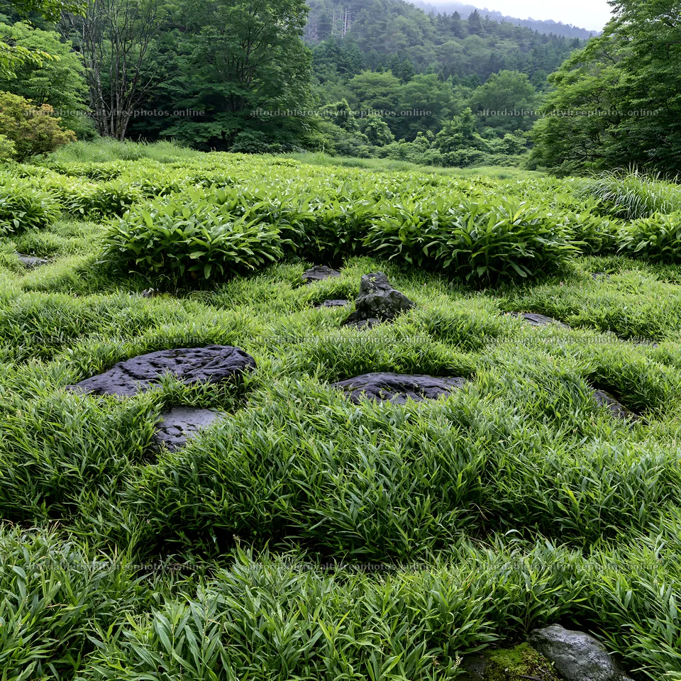 Kanagawa heat resilient meadow volcanic stones in green – royalty-free photos 7938x7938