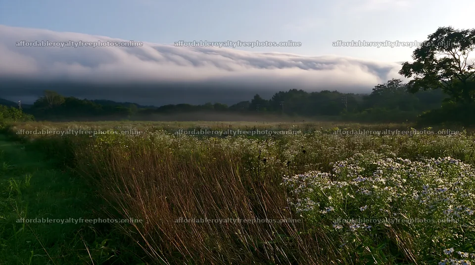 Expansive Hokkaido restoration meadow with dewdrops – royalty-free photos 10608x5938