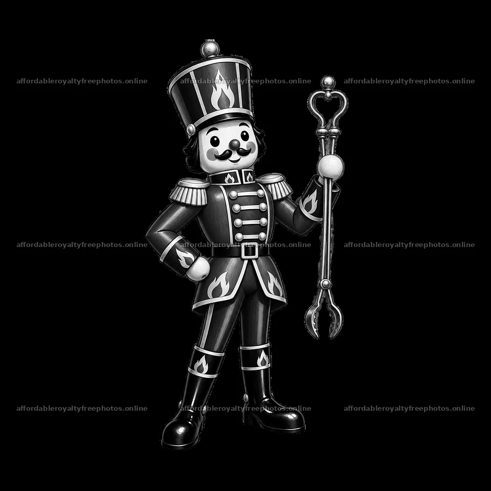 Christmas nutcracker soldier holding a conductor's baton – royalty-free photos 7746x7746