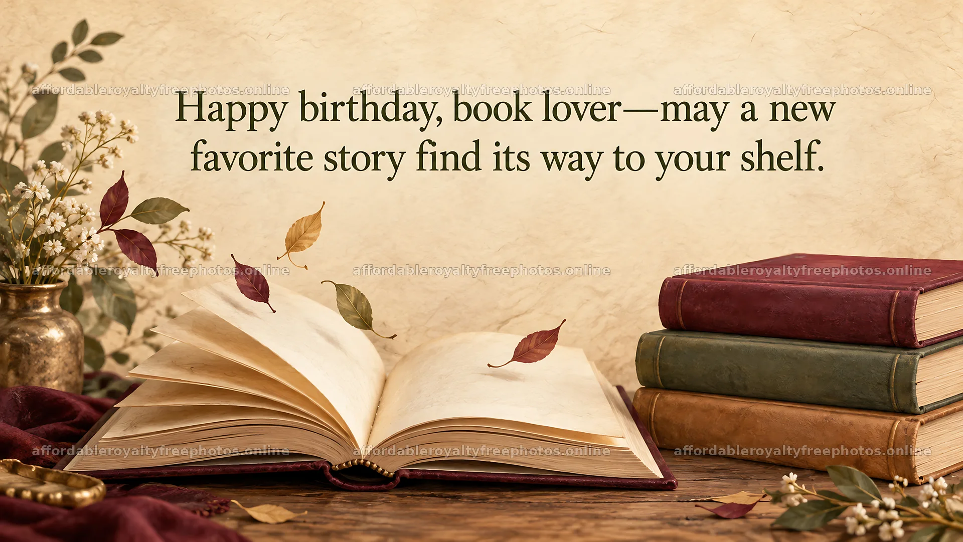 Vintage Book Lover Birthday Greeting – royalty-free photos 10324x5812