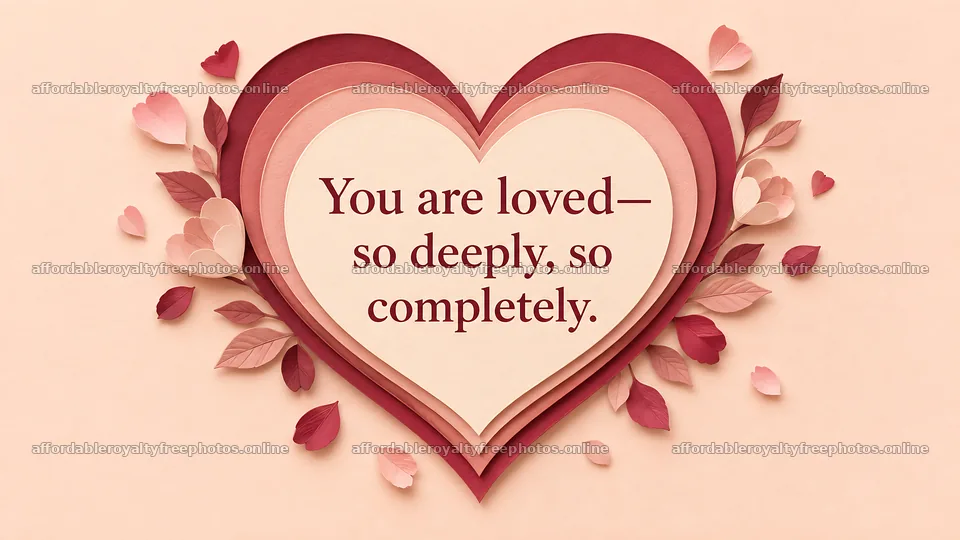 Layered Paper Heart Love Greeting – royalty-free photos 10324x5812