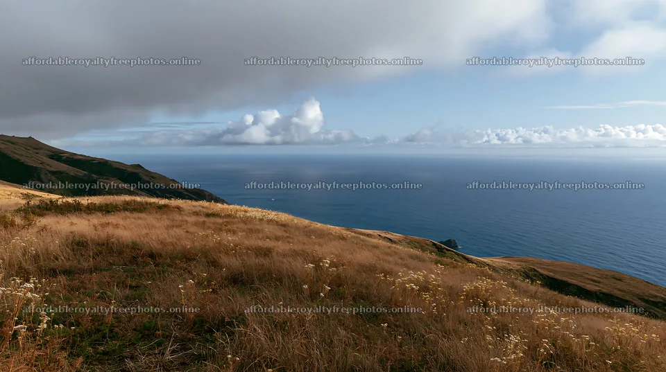 View of Portuguese meadow above Atlantic coast – royalty-free photos 10608x5938