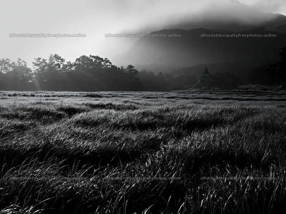 Miyazaki sunrise meadow with dew covered sedges – royalty-free photos 9174x6866