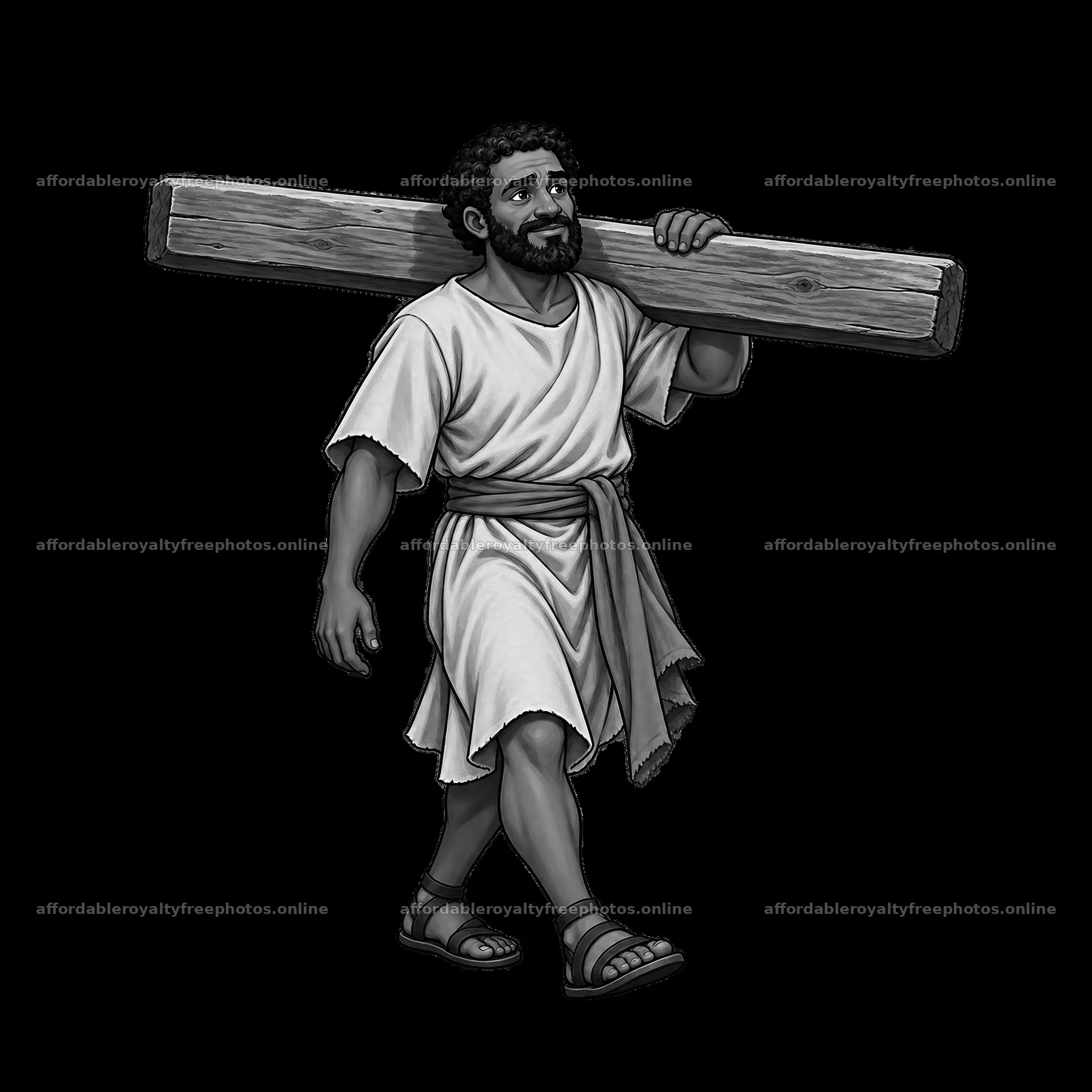 Jesus carries the cross on his shoulders towards Golgotha – royalty-free photos 7746x7746