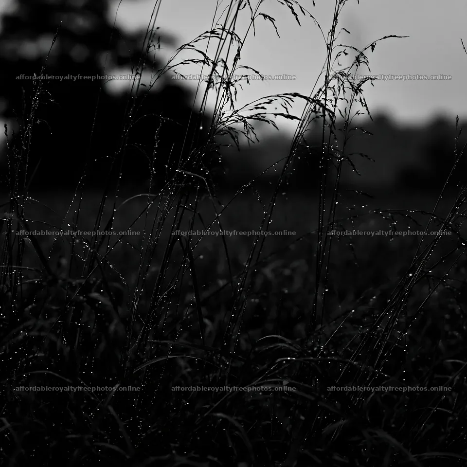 Kochi monsoon meadow with beaded grasses under gray sky – royalty-free photos 7938x7938