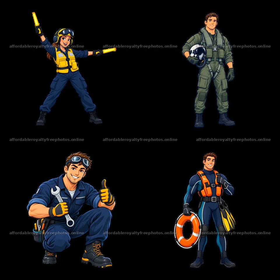 Aircraft carrier crew in action with safety gear and – royalty-free photos 7746x7746