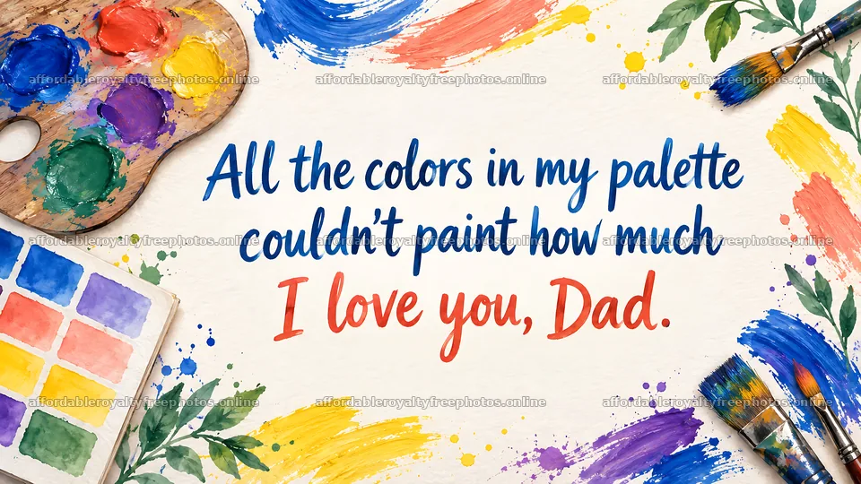 Colorful Paint Palette Greeting for Dad – royalty-free photos 10324x5812