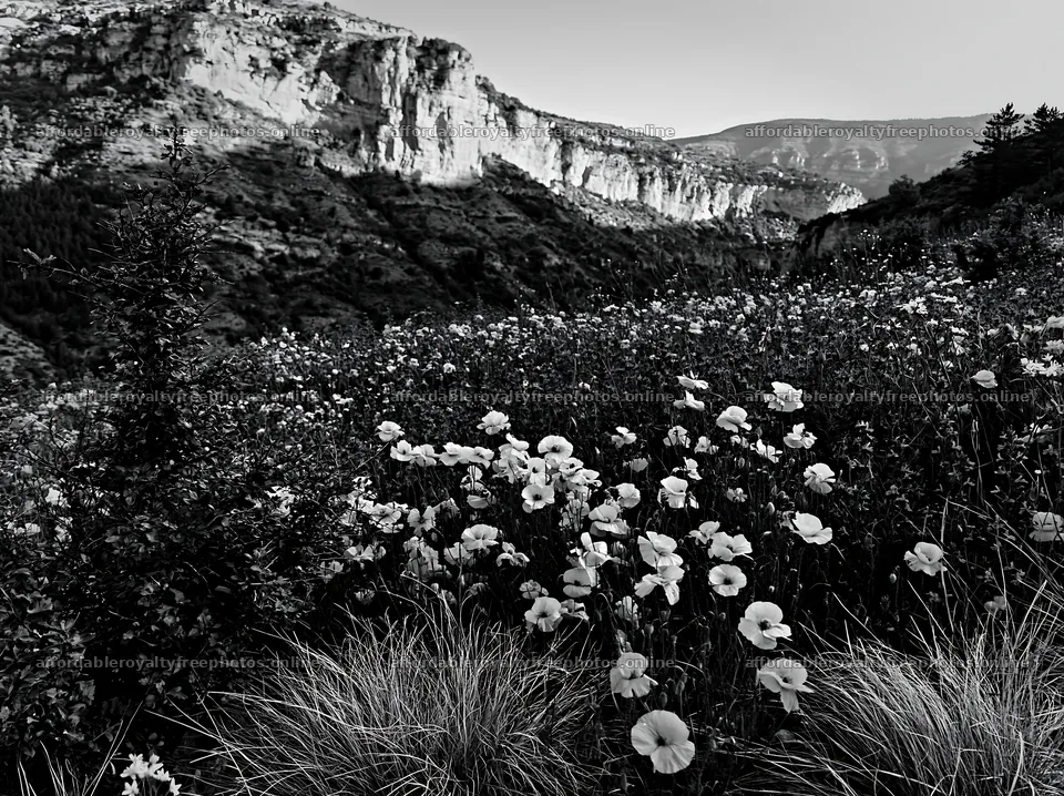 Poppy larkspur meadow in the mountains – royalty-free photos 9174x6866