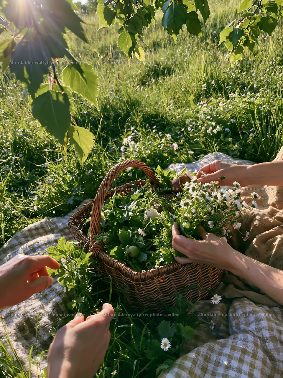 Easter basket with flowers in a meadow during springtime – royalty-free photos 6866x9174