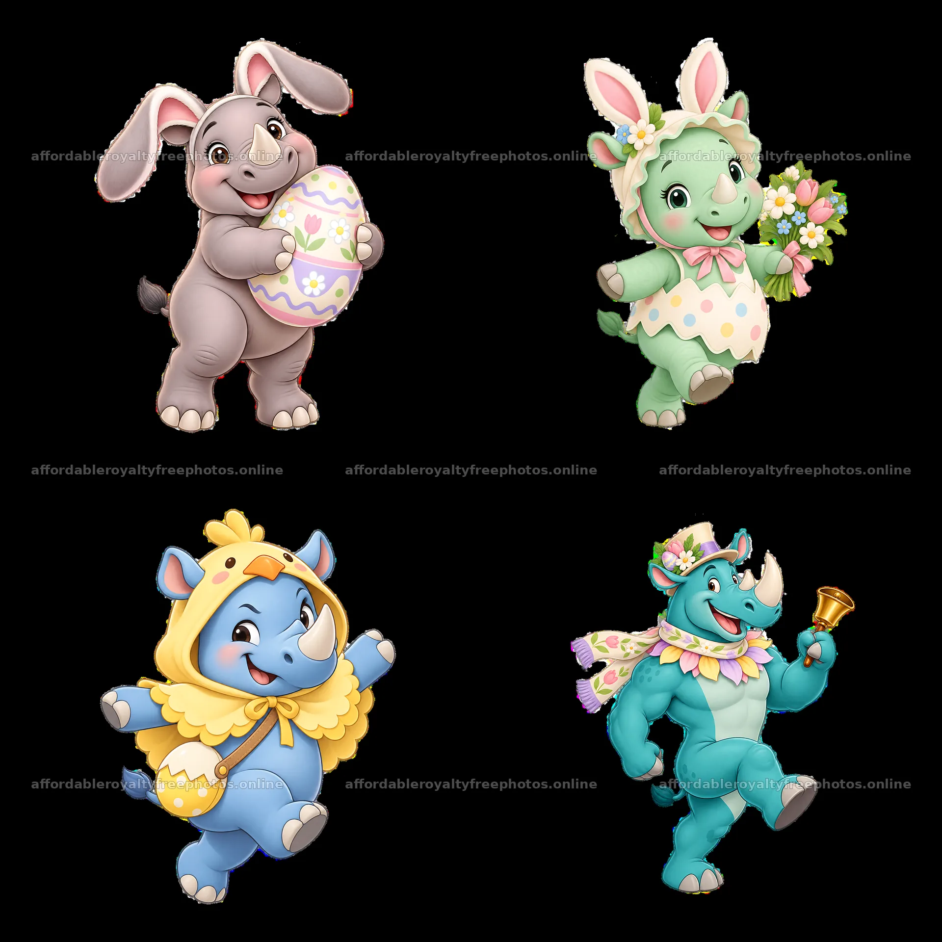 Easter celebration stickers with cute animals and – royalty-free photos 7746x7746