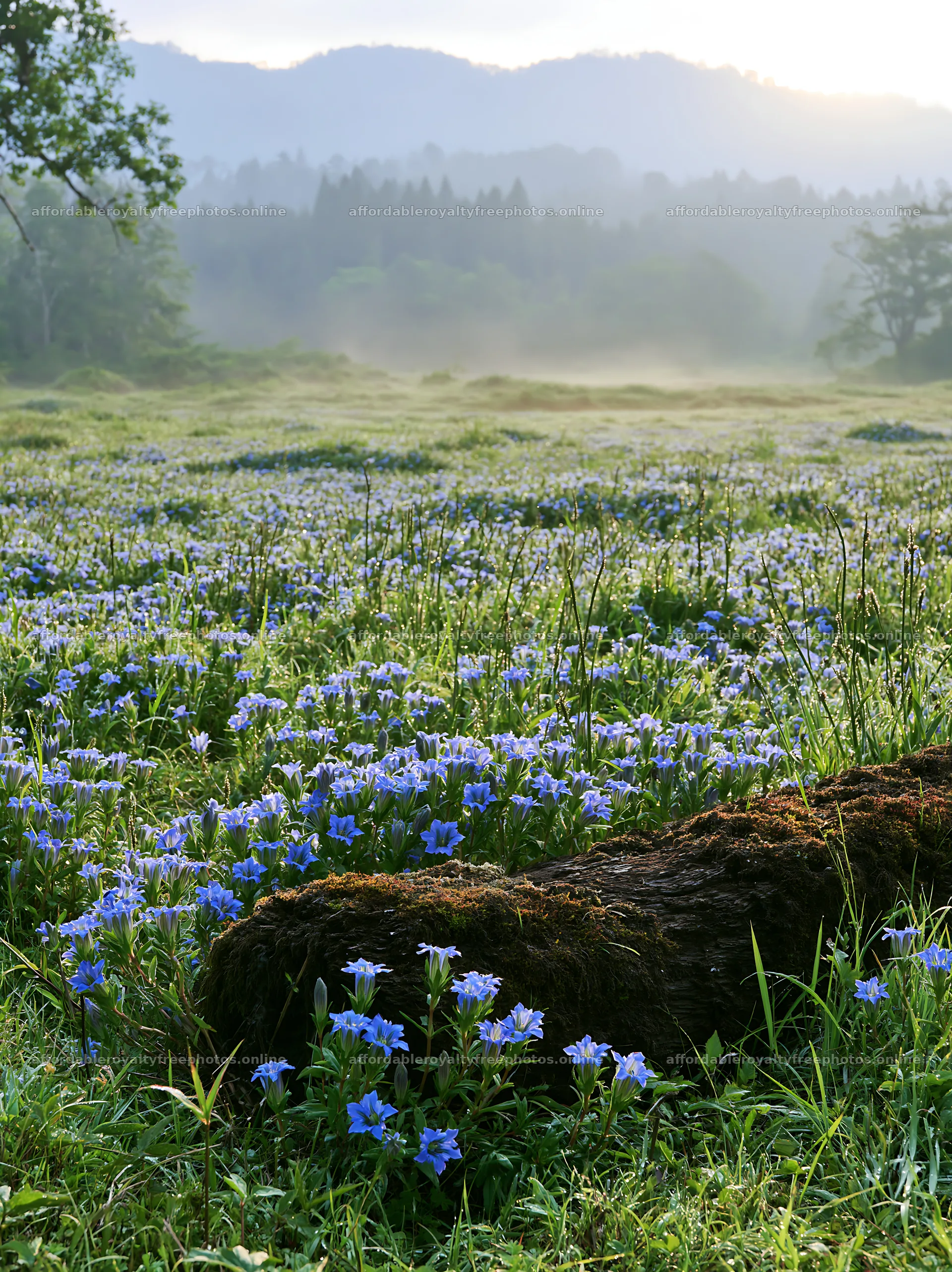 Gifu low carbon meadow mossy log surrounded by flowers – royalty-free photos 6866x9174