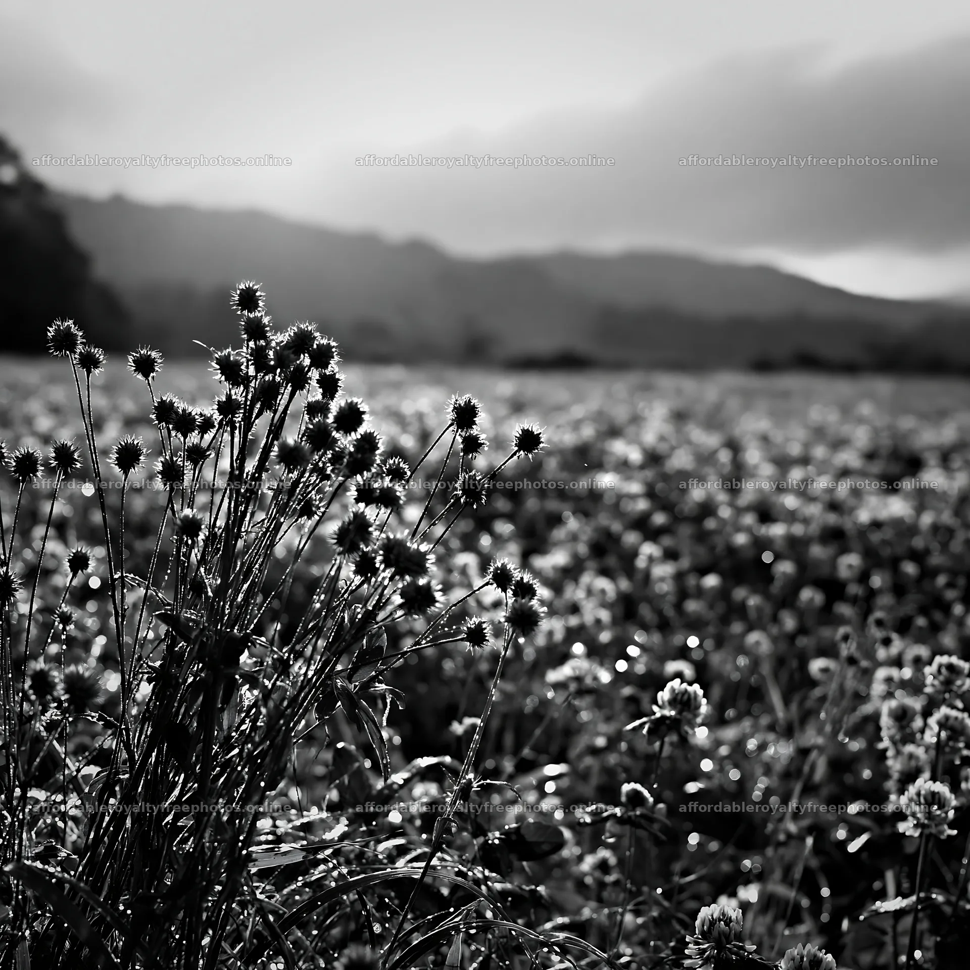 Iwate rain refreshed meadow seedhead foreground – royalty-free photos 7938x7938
