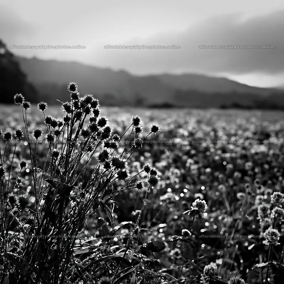 Iwate rain refreshed meadow seedhead foreground – royalty-free photos 7938x7938