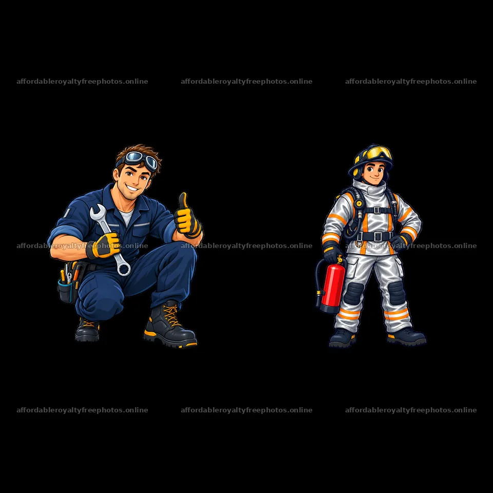 Aircraft carrier crew member mechanics with fire – royalty-free photos 7746x7746