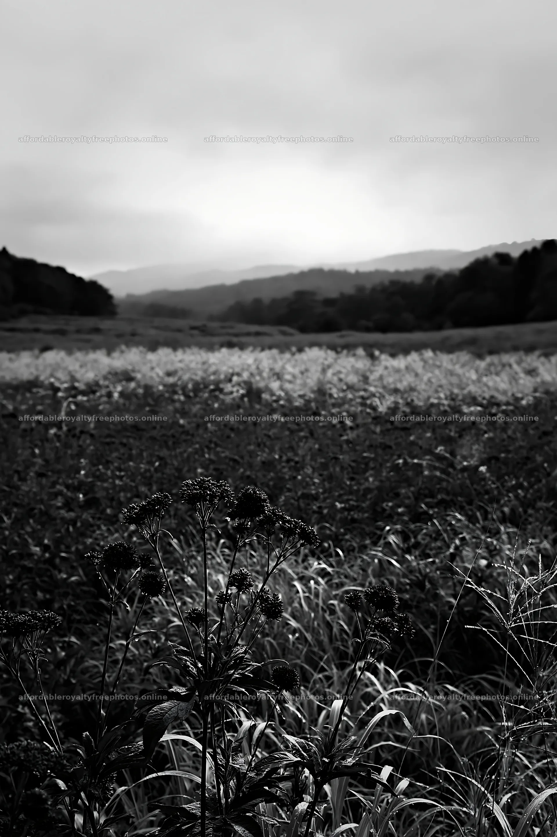 Meadow seedheads in Iwate region after rain – royalty-free photos 6480x9722