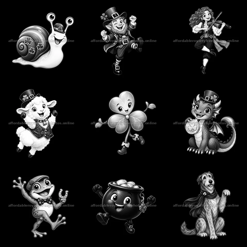 St. Patrick's Day cartoon sticker set with various – royalty-free photos 7746x7746