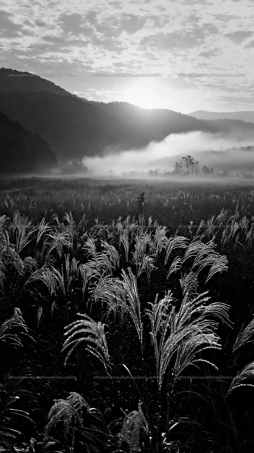 Climate-resilient Hokkaido silver grass meadow seedheads – royalty-free photos 5938x10608