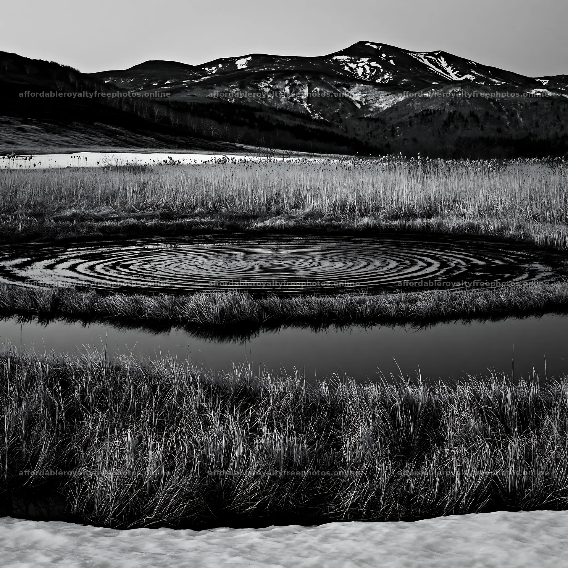 Akita snowmelt meadow with silver grasses in early – royalty-free photos 7938x7938