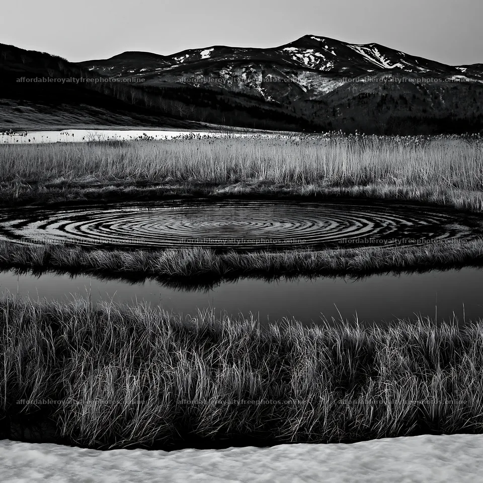 Akita snowmelt meadow with silver grasses in early – royalty-free photos 7938x7938