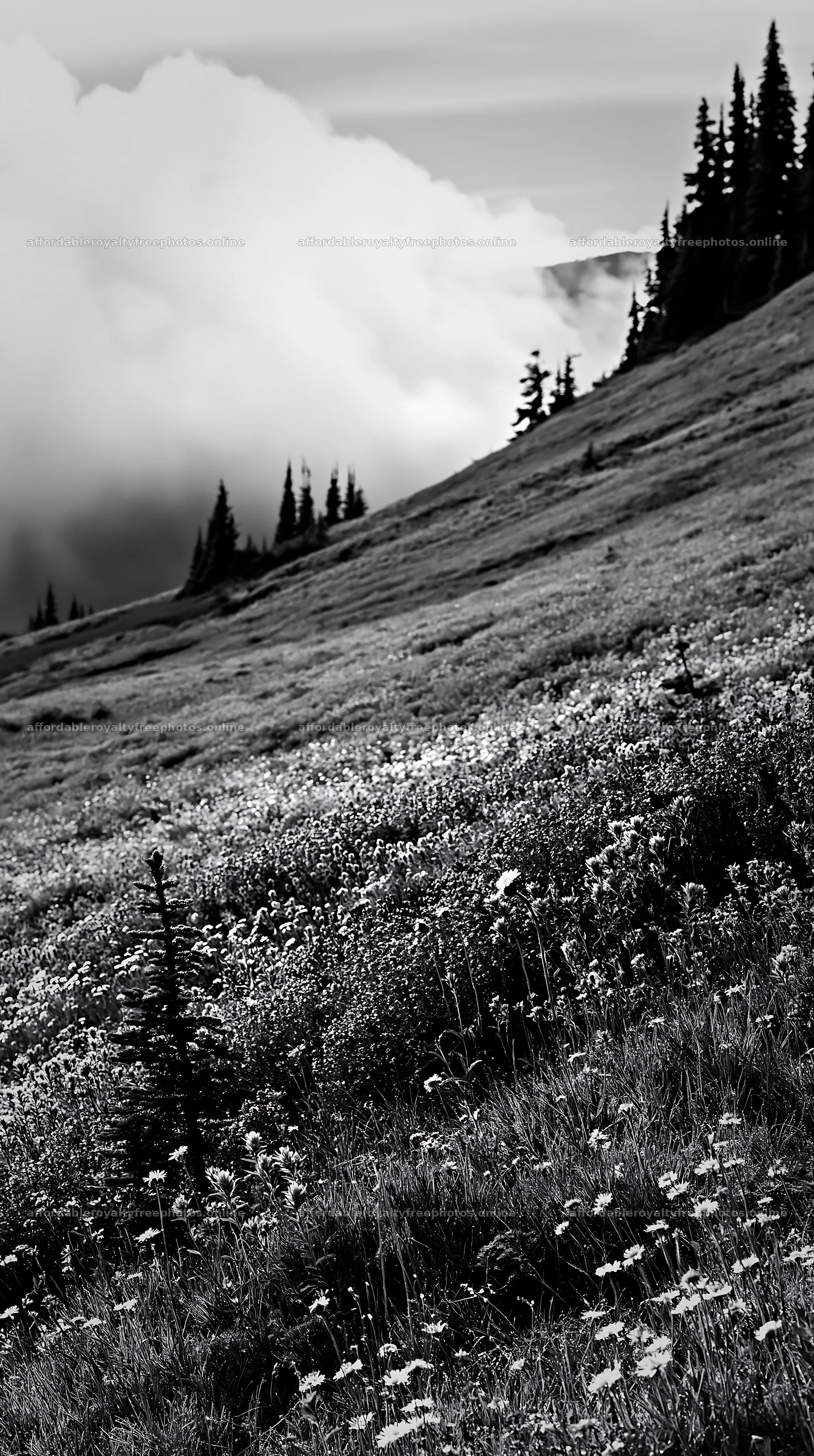 Silver dew meadow with colorful flowers in a natural – royalty-free photos 5938x10608