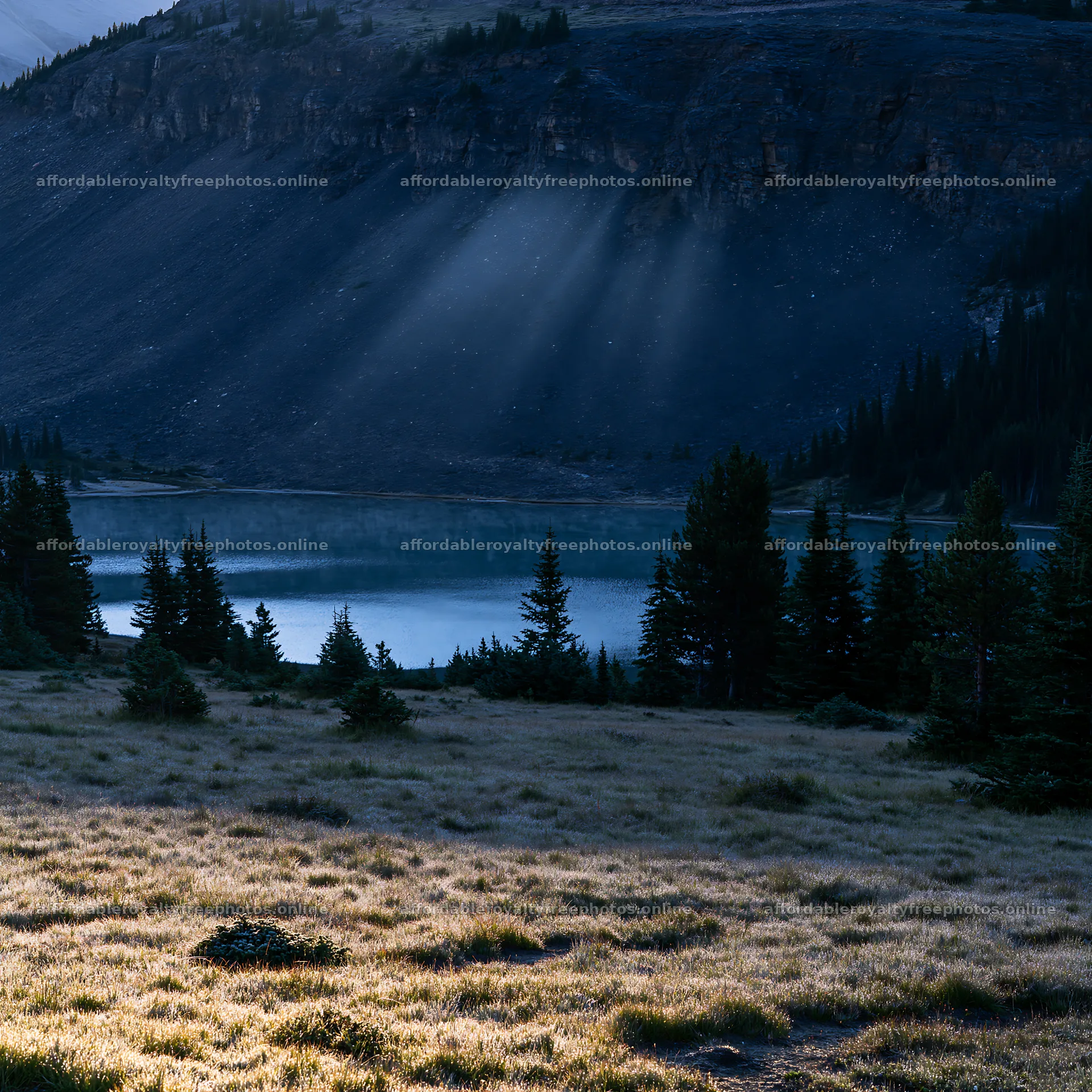 Light rays over Sunshine Meadows in Banff – royalty-free photos 7938x7938