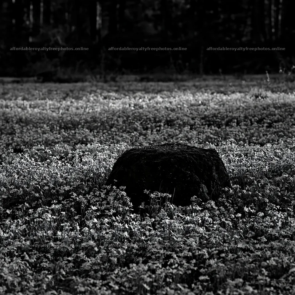 Miyagi spring recovery meadow with mossy stone – royalty-free photos 7938x7938