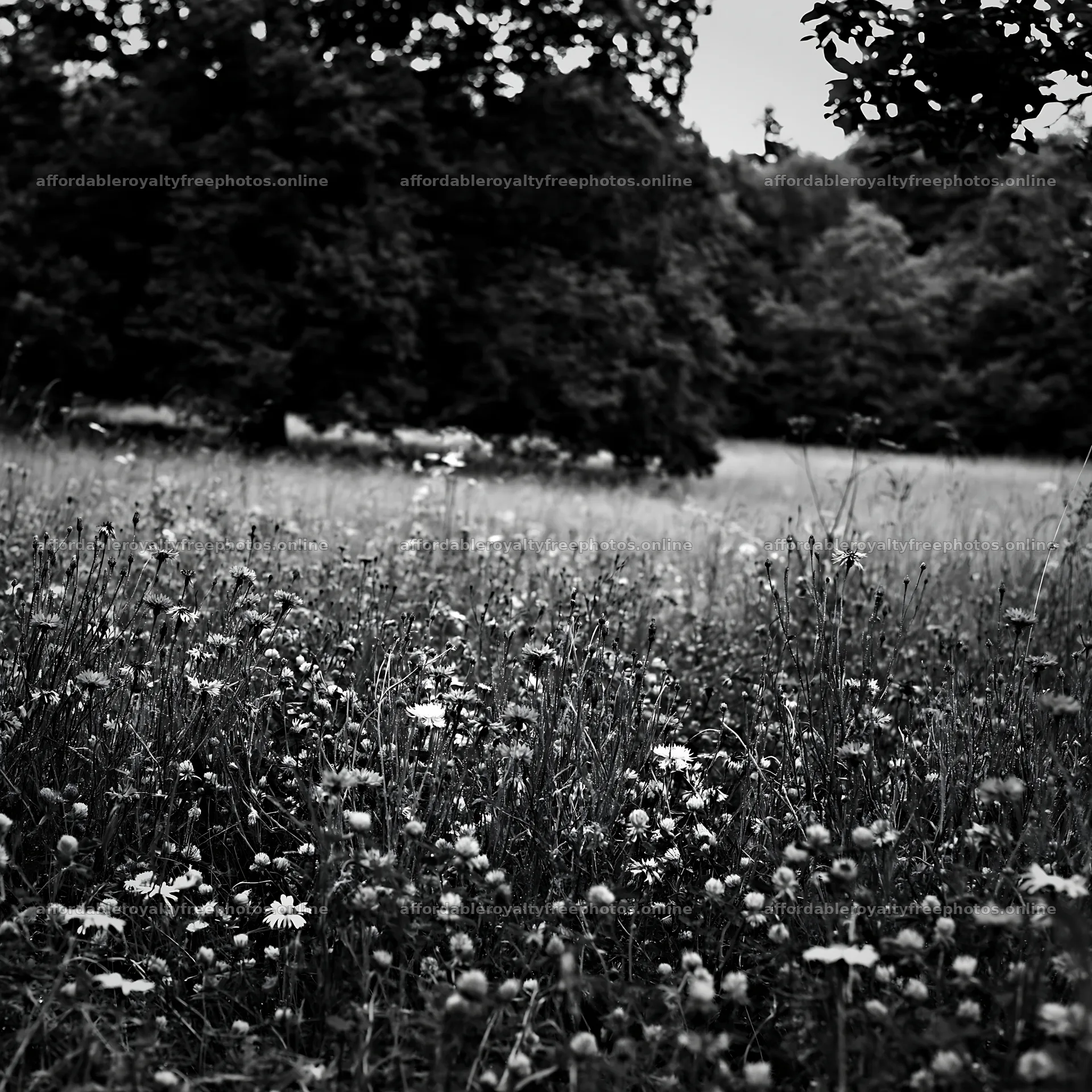 Clover cornflower meadow with trees in the background – royalty-free photos 7938x7938