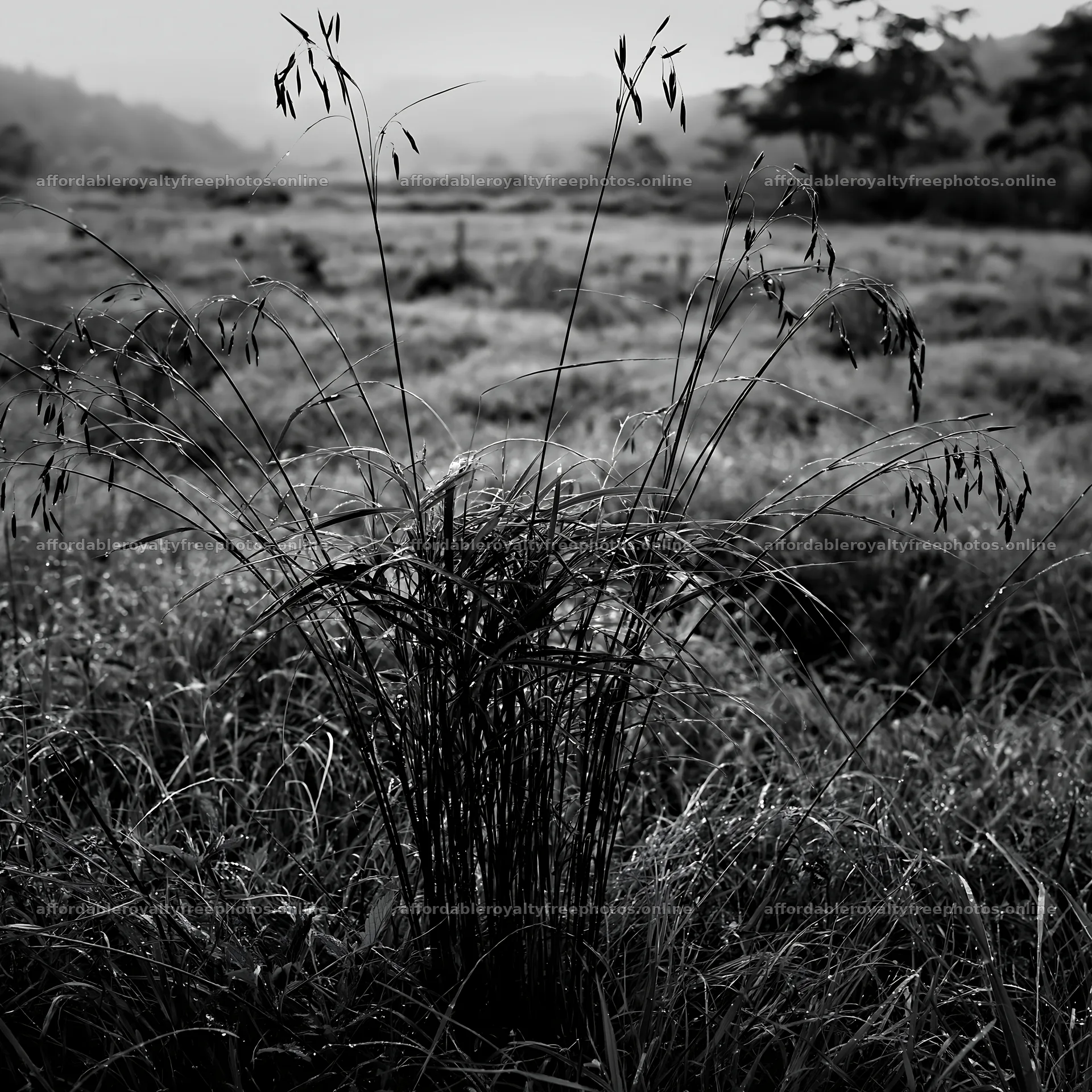 Meadow seedheads in Iwate after rain – royalty-free photos 7938x7938
