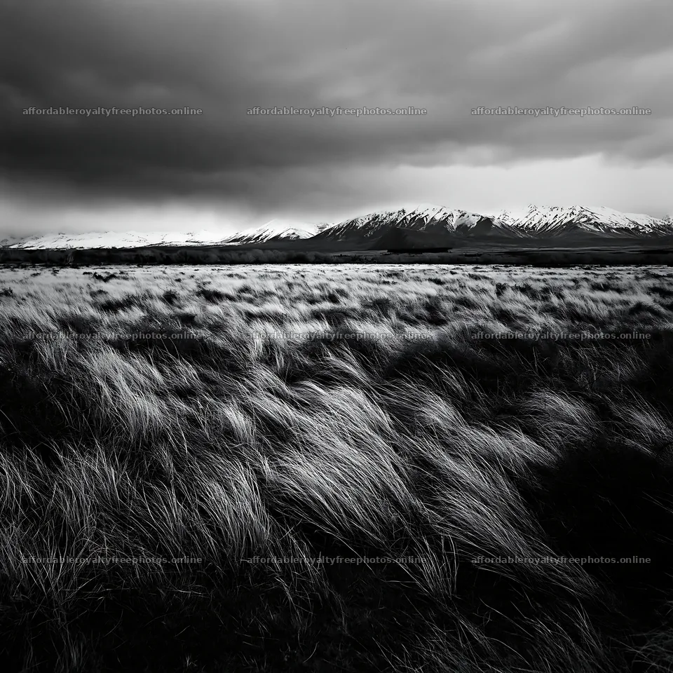 Snow-covered alps and tall grass in Lake Tekapo meadow – royalty-free photos 7938x7938
